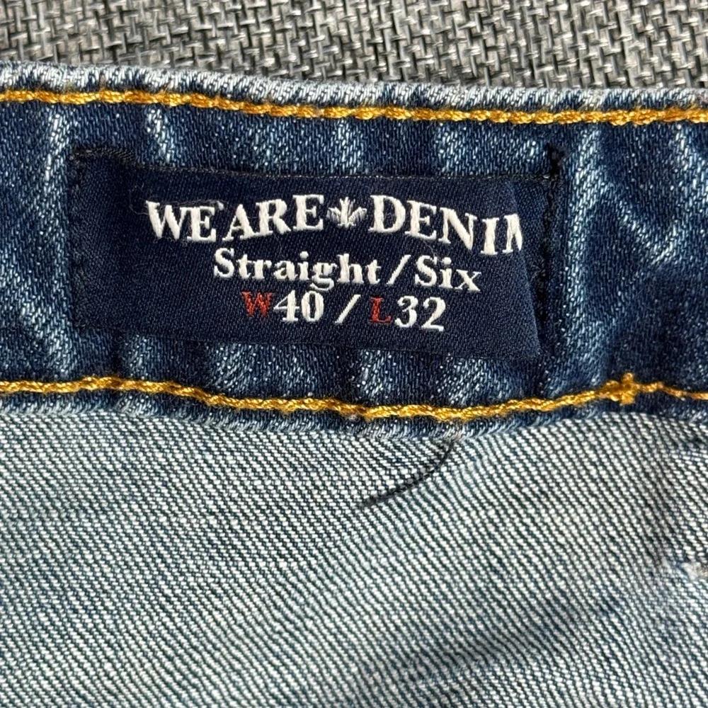 Mens Buffalo David Bitton Jeans 41x31.5 Blue Straight Six Medium Wash‎ Denim